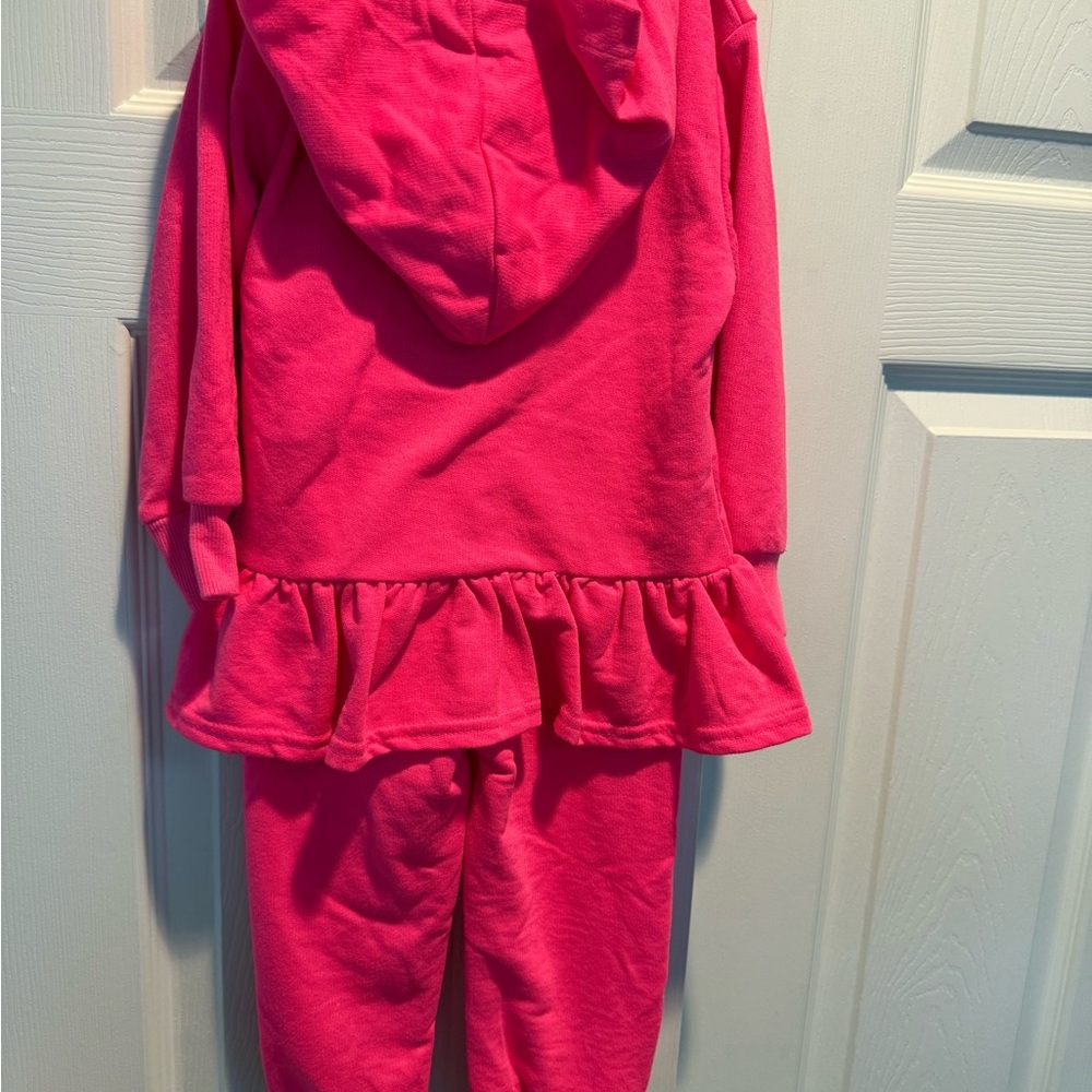 Pink Hooded Ruffle Tracksuit - Picture 2 of 4